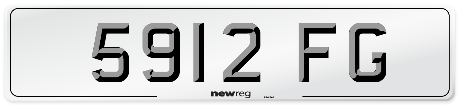 5912 FG Number Plate from New Reg